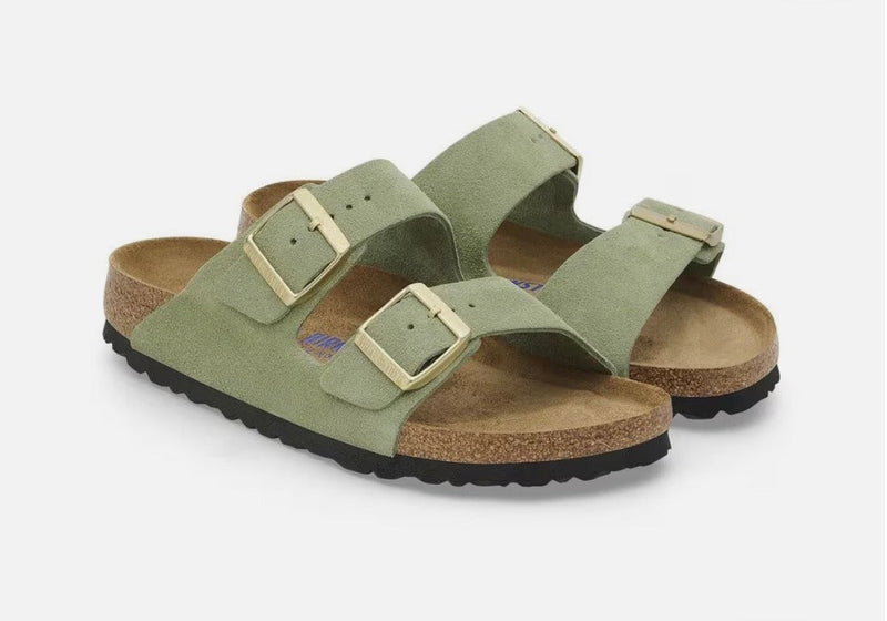 Arizona Soft Footbed Suede Leather Green Tea