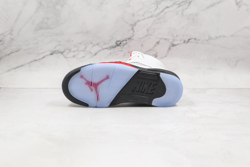 5 Retro Fire Red Silver Tongue